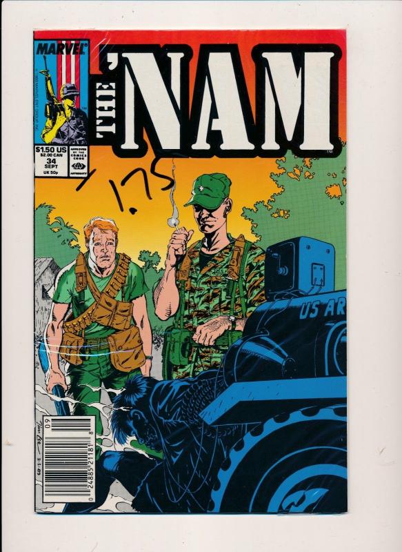Marvel Comics THE 'NAM  #34 ~ VF/NM 1986 (HX740)