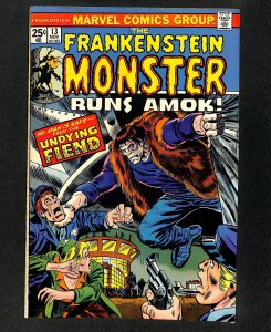 Frankenstein #13 All Pieces of Fear! Ron Wilson Cover Marvel Comics!