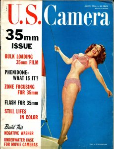 U.S. Camera 3/1956-Peter Gowland pin-up cover-cheesecake pix-camera info-VG