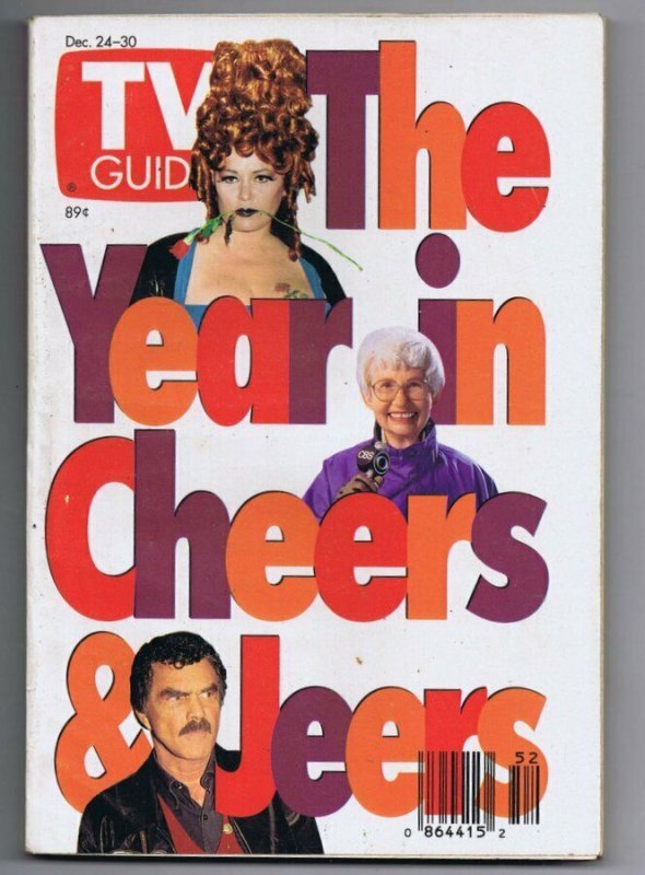 ORIGINAL Vintage December 24, 1994 TV Guide No Label Roseanne Barr Burt Reynolds