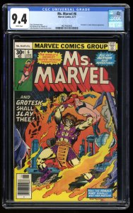 Ms. Marvel (1977) #6 CGC NM 9.4 White Pages John Buscema Cover!