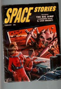 SPACE STORIES 1953 FEB-#3-SPACE GIRL COVER-HENRY HASSE FN