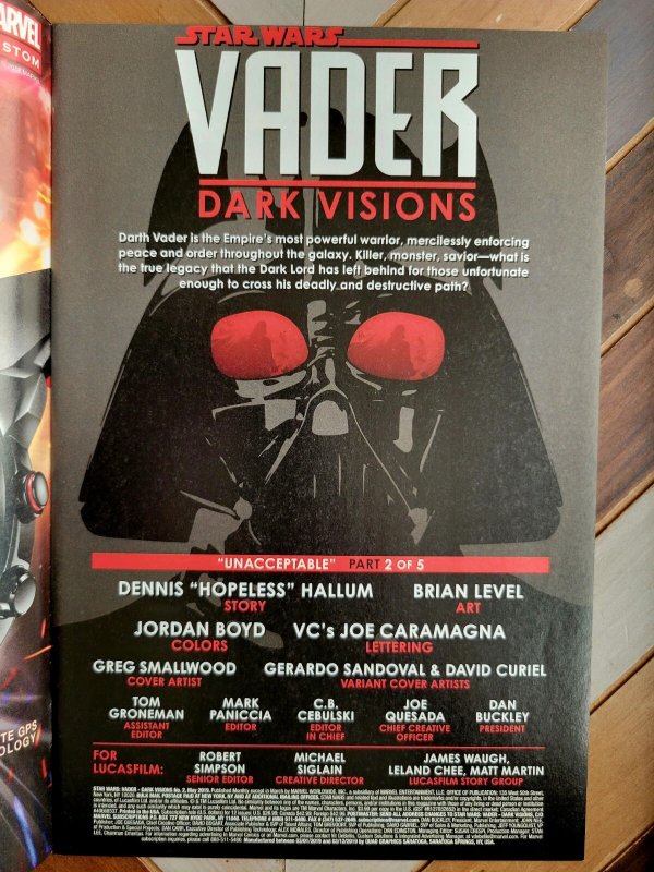 Lot of 3 Star Wars Vader: Dark Visions #2, 3, 5 (2018) Greg Smallwood Covers NM-