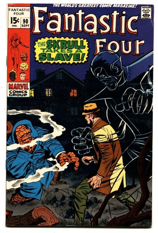 FANTASTIC FOUR #90 1969- JACK KIRBY-MARVEL-SKRULL VF