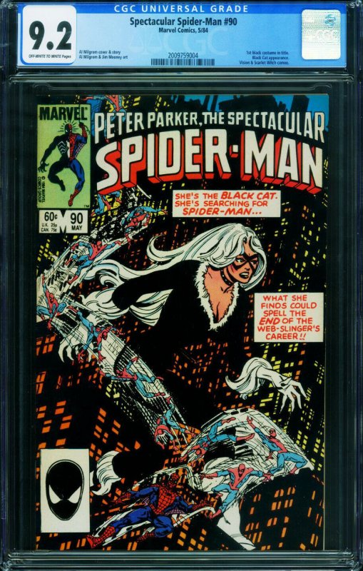 SPECTACULAR SPIDER-MAN #90-CGC GRADED 9.2 Black Costume 2009759004