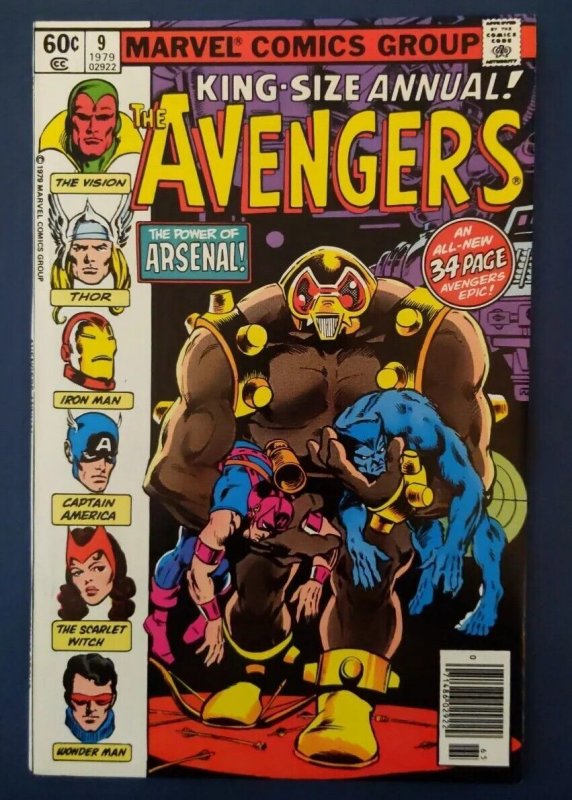 Avengers Annual #9 - Arsenal Thor Wonder Man Iron Scarlet Witch Newsstand - 1979 