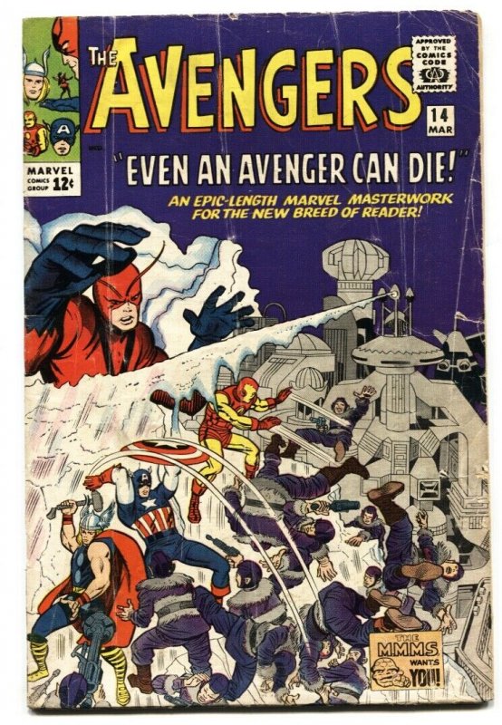 AVENGERS #14 comic book 1965 Captain America-Iron Man VG- 