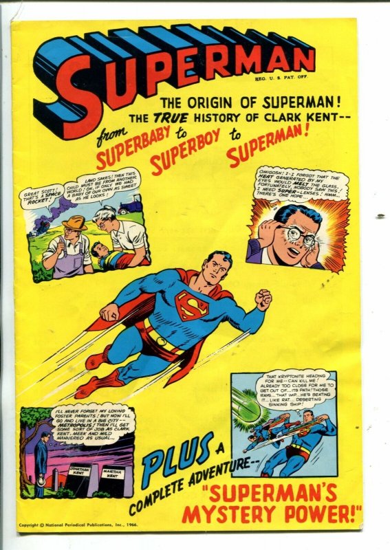 SUPERMAN-1966-DC-ORIGIN-RARE GIVEAWAY-vg/fn 