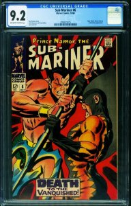 Sub-mariner #6 CGC 9.2 1968-marvel Comic-2093072015 