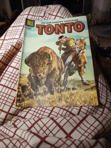 Aug.-Oct. 1957 The Lone Ranger's Companion TONTO #28 painted cover comic book