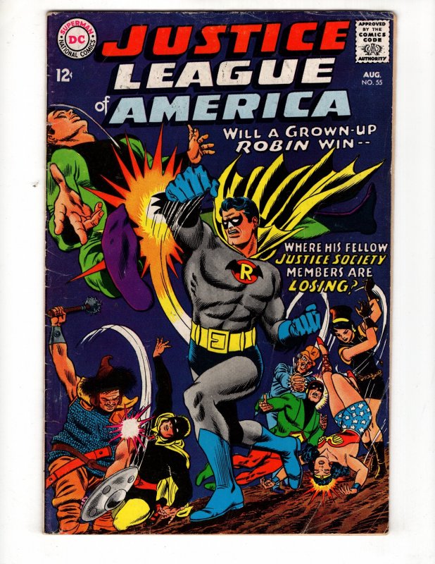 Justice League of America #55 (1967) 1st SA Appearance GOLDEN AGE ROBIN / ID#253