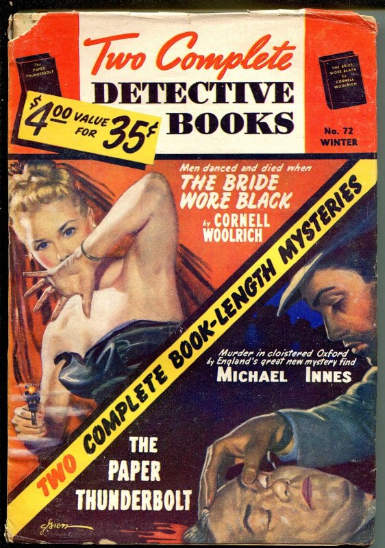 TWO COMPLETE DETECTIVE BOOKS WINTER 1953-GEORGE GROSS GOOD GIRL ART-PULP -vg-