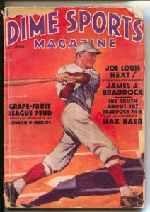 Dime Sports 4/1936-Popular-Baseball cover-Joe Louis pulp story-Iron-Jaw by ...