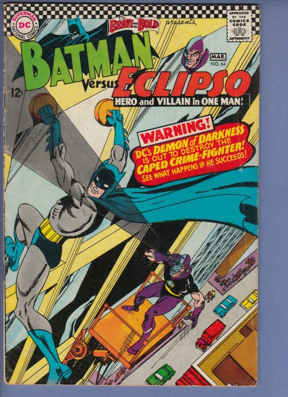 Brave and the Bold #64 (March 1966) 5.0 VG/FN DC Eclipso Batman