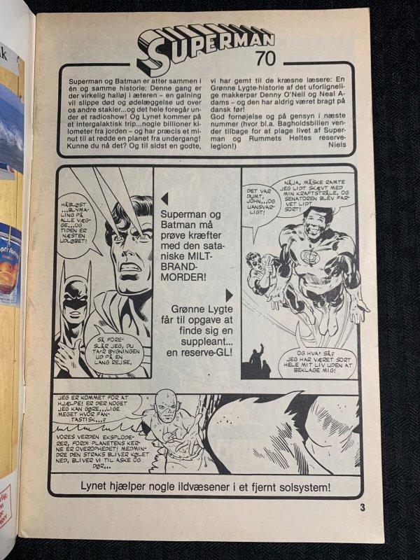 1984 SUPERMAN & BATMAN Finland Comic #70 VG+ 4.5 Gil Kane Cover