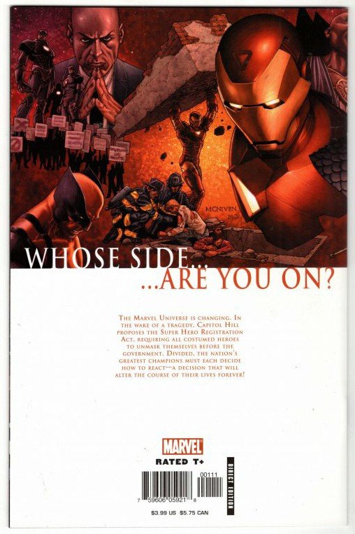 CIVIL WAR #1 (9.0-9.2) Modern Age MARVEL Classic!!!