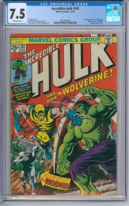 Incredible Hulk #181 CGC 7.5 Marvel Comics 1974 1st Full Appearance Of Wolverine