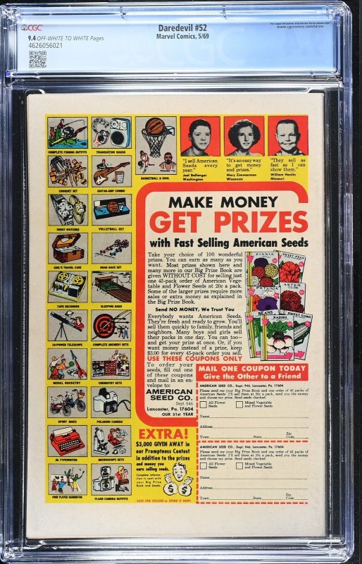 Daredevil #52 (5/69) Graded CGC 9.4
