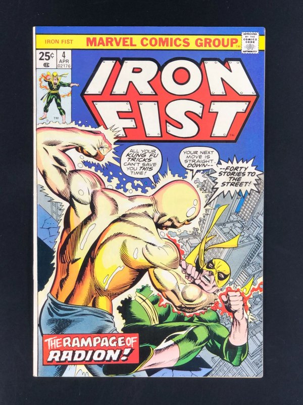 Iron Fist #4 (1976)  FN=Radion Origin & Death, The Thing, Thor Cameo