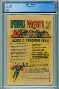 Action #1 CGC 9.8 1st Superman-1976 HTF SLEEPING BAG Reprint  3961794002