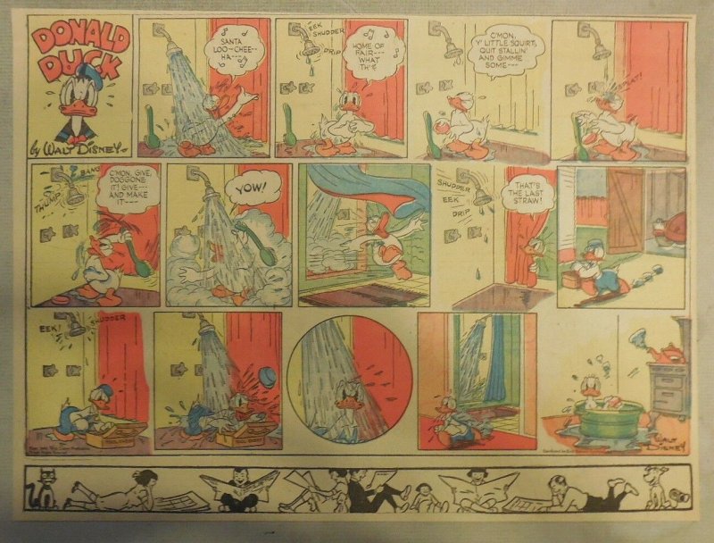 Donald Duck Sunday Page by Walt Disney from 6/30/1940 Half Page Size 