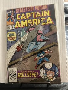 CAPTAIN AMERICA #373 - BLACK WIDOW VS. DIAMONDBACK! MARVEL COMICS, BULLSEYE! FN