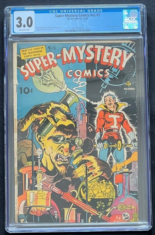 Super-Mystery Comics v5 #3 Ace Periodicals 1945 CGC 3.0 Classic Cover