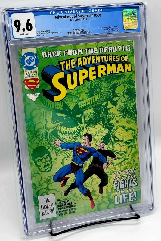 Adv. of Superman #500 CGC 9.6 (June 1993, DC Comics) 1st app Steel + Superboy 