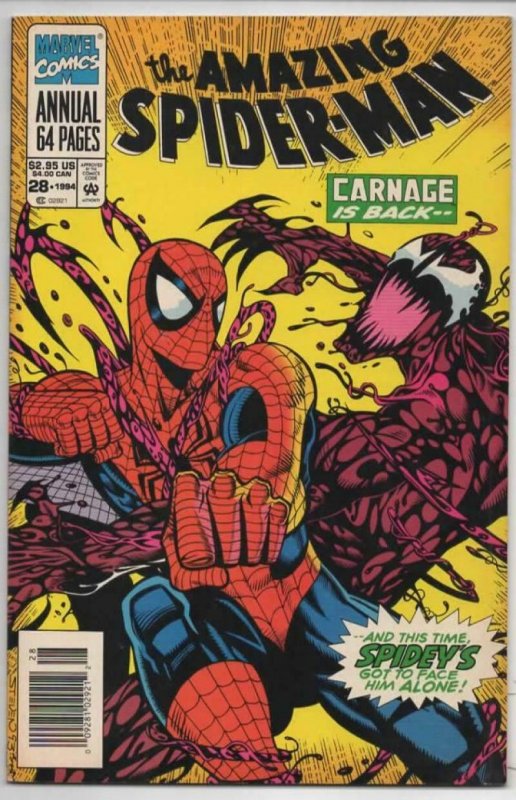 Amazing SPIDER-MAN #28, Annual, VF/NM, 1963 1994, Carnage more Marvel in store