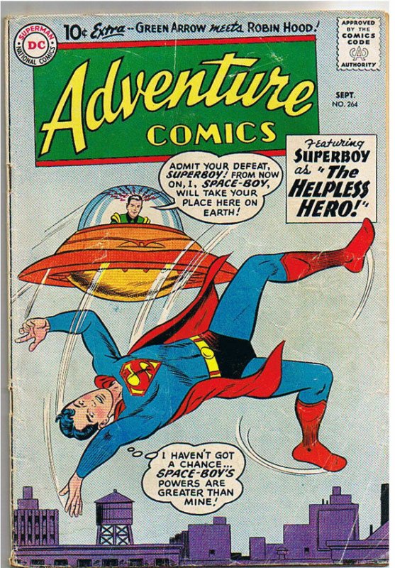 ADVENTURE COMICS #264, GD+, Superboy, Space, 1959, Aquaman  Sea Police
