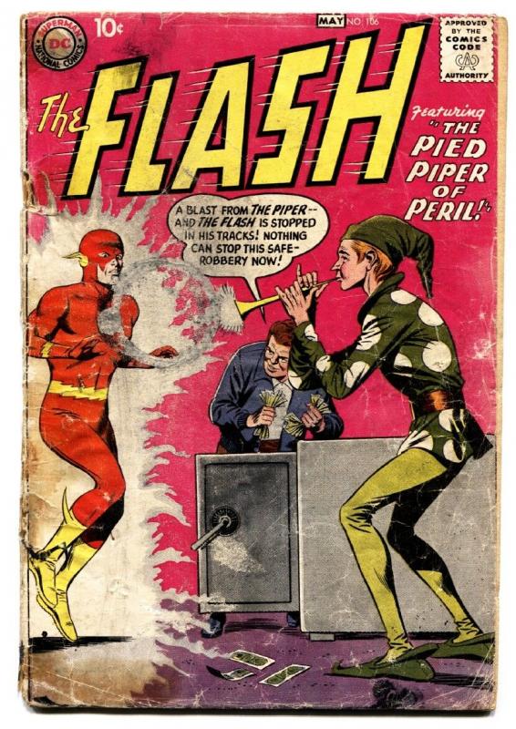 Flash #106 First GORILLA GRODD-PIED PIPER comic book 1959 DC Key Issue