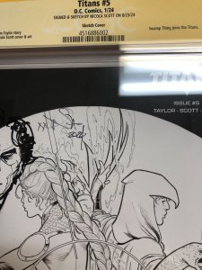 Titans  (2024) # 5 (CGC 9.8 SS) Signed & Sketch Nicola Scott * Census = 1 * DC