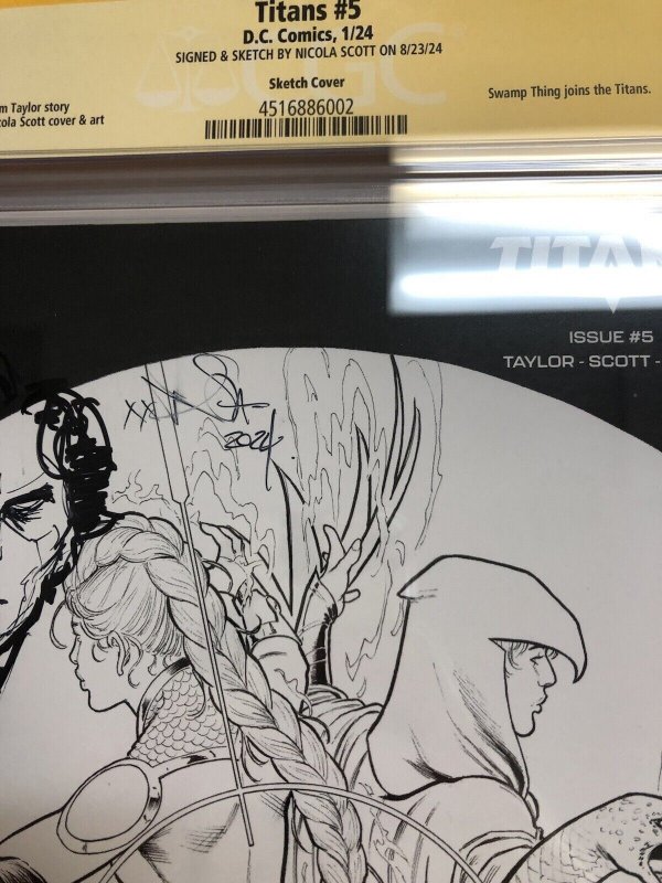 Titans  (2024) # 5 (CGC 9.8 SS) Signed & Sketch Nicola Scott * Census = 1 * DC