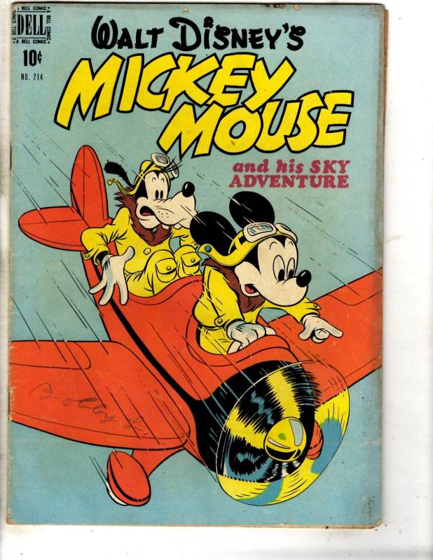 Four Color # 214 VG Dell Golden Age Comic Book Walt Disney Mickey Mouse J314