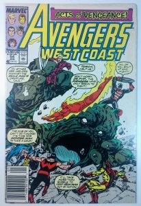 Avengers West Coast #54 (6.0, 1989) NEWSSTAND Identify reveal