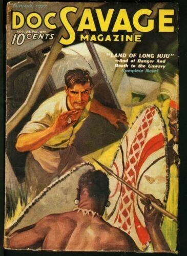 DOC SAVAGE 1937 JAN-RARE STREET AND SMITH -- HERO PULP FN- 