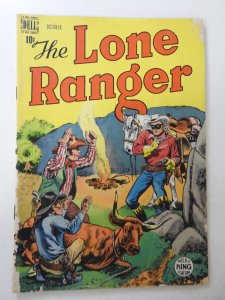 The Lone Ranger #16 (1949) VG- Cond 1/2 in spine split, moisture stain, tape fc