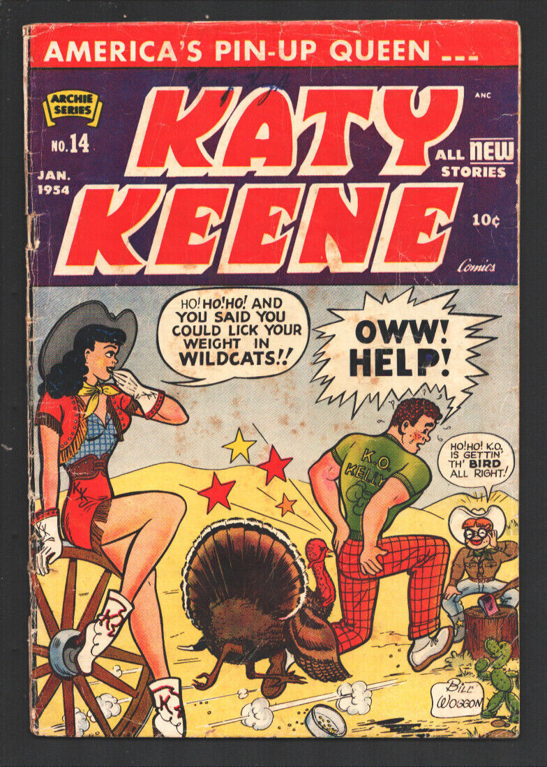 Katy Keene 14 1954 Archie Bill Woggon Pin Up Art Spicy Poses Paper Dolls Al Comic Books 