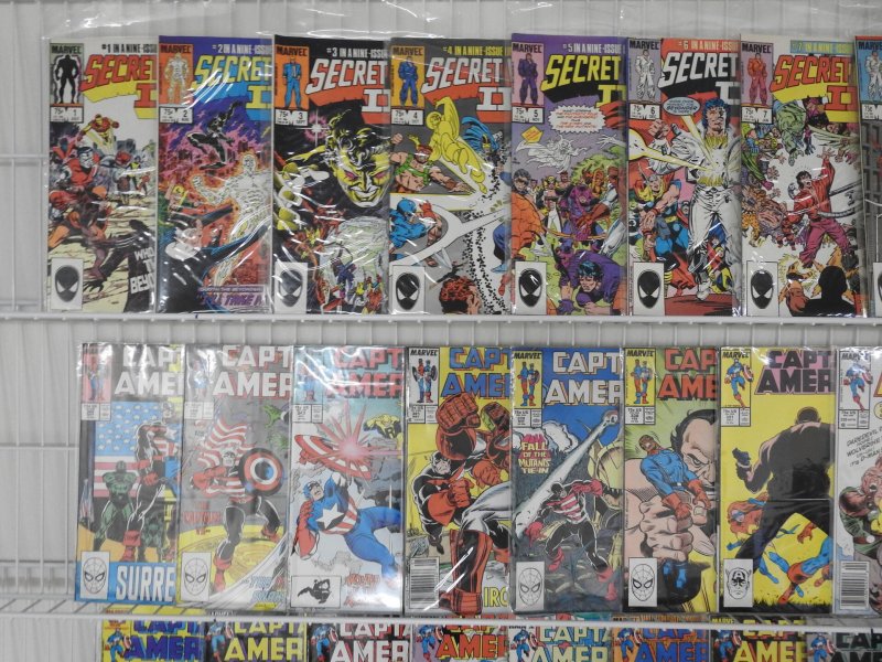 Wonderful Lot 97 Captain America Comics W/ Secret Wars II #1-9 Avg VF+ Condition