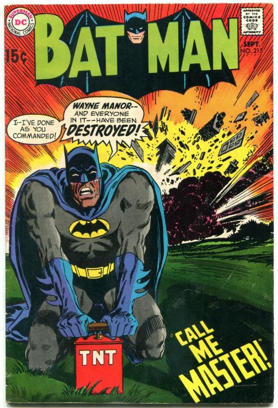 BATMAN #215 1969- DC Comics- Call Me Master FN