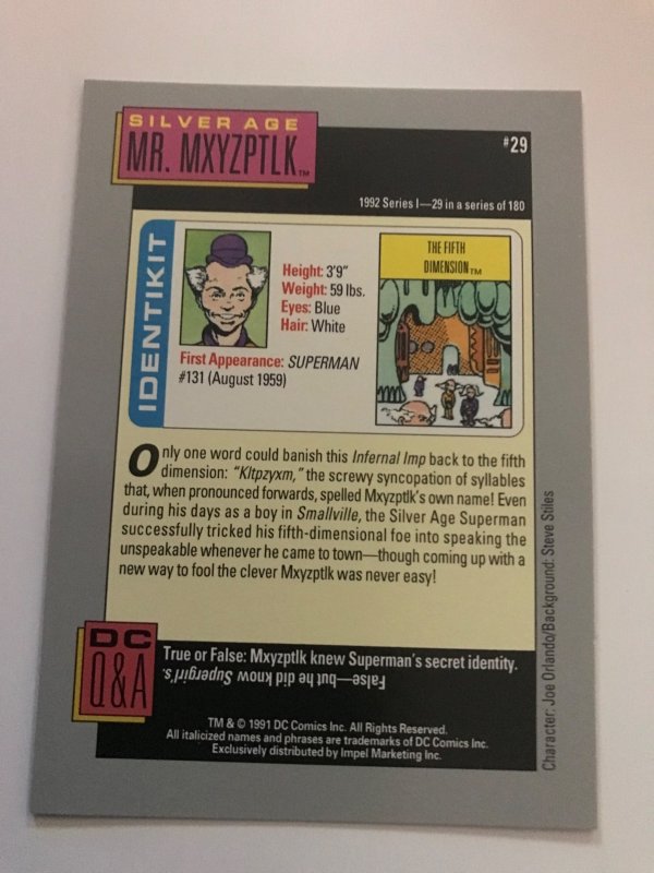 SA MR..MXYZPTLK #29 card : 1992 DC Universe Series 1, NM/M, Impel, Joe Orlando