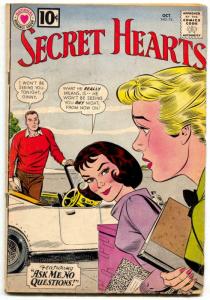 SECRET HEARTS #74 comic book 1961-DC ROMANCE-SPORTS CAR COVER vg