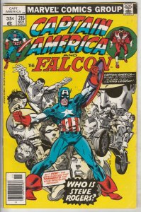 Captain America #215 (Nov-77) FN Mid-Grade Captain America