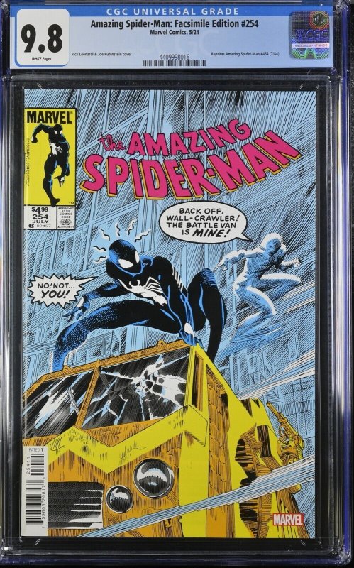 Amazing Spider-Man #254 CGC 9.8 Facsimile Edition of 1984 Original Marvel 2024