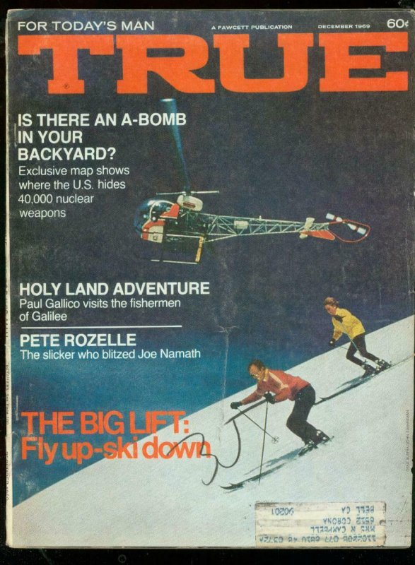 TRUE PULP MAGAZINE-DEC 1969-NFL-BAJA 500 RACE-  A-BOMBS VG