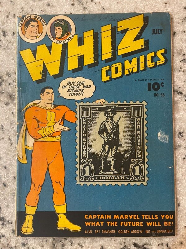 Whiz Comics # 56 VG Fawcett Comic Book Captain Marvel Shazam Golden Age 1 J877