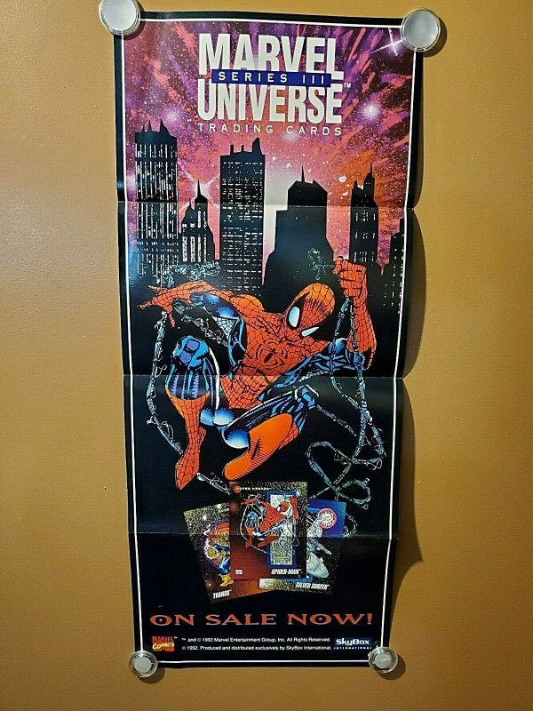 Spider Man poster Marvel Universe Trading Cards 1992 skybox  Vintage Rare  7.0