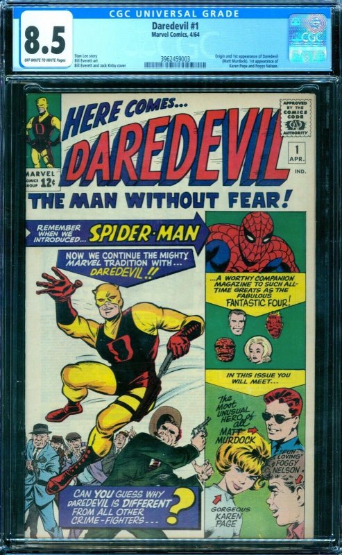 Daredevil 1  CGC 8.5 1st DD  ow/w pages!