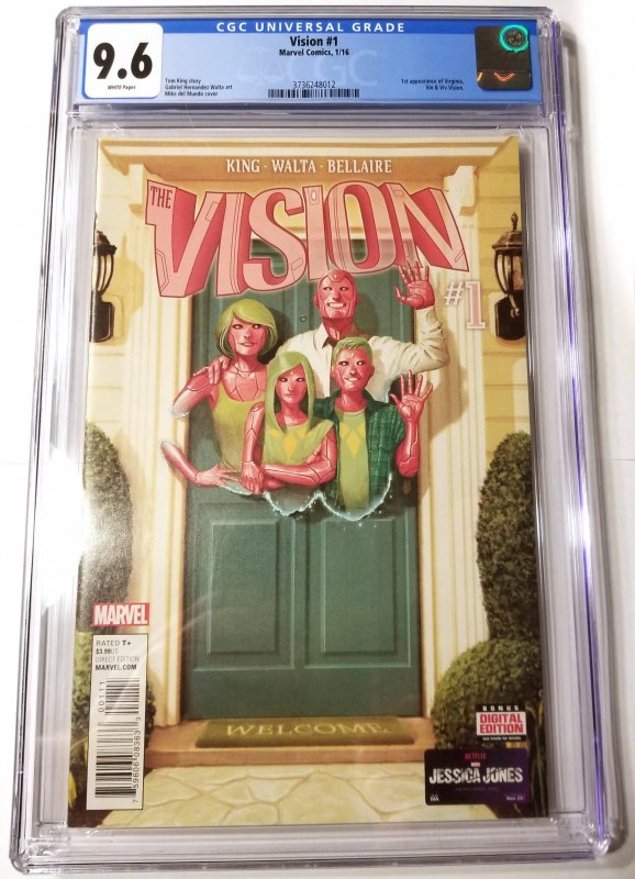 Vision #1 CGC 9.6 White Pages 1st Virginia, Vin & Viv WandaVision FREE SHIPPING