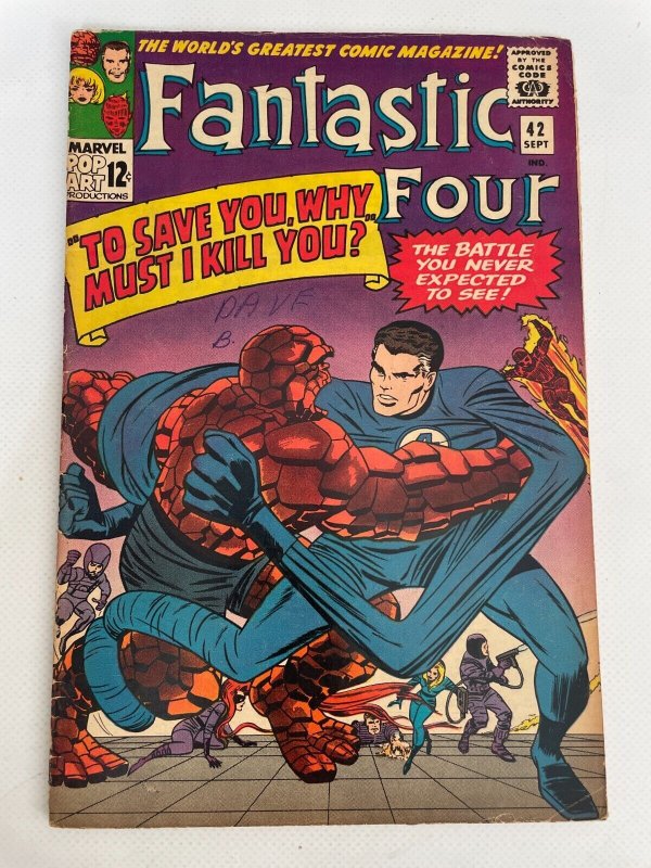 Fantastic Four # 42 VF Marvel Silver Age Comic Book Dr. Doom 21 LI3